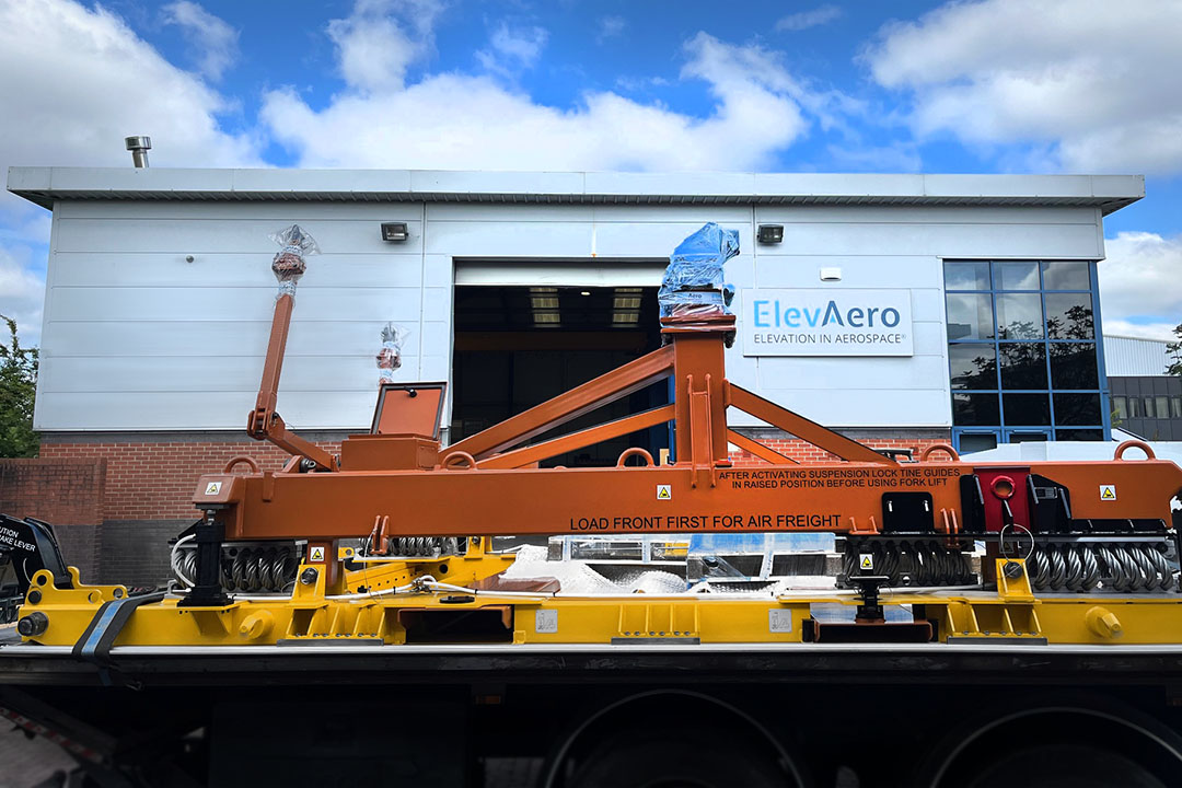 ElevAero Continues Engine Stand Market Growth - another awaiting delivery stand outside factory